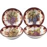 Certified International Vintners Journal 4-Piece Multi-Colored 8.25 in. x 2 in. Soup/Pasta Bowl Set