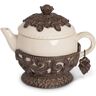 4-Cup Acanthus Ceramic Teapot with Metal Base