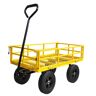 ITOPFOX 4.29 cu. ft. Metal Garden Cart, Solid Wheels, for Gardening, Farming, Yard and Home Use, Yellow