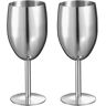 Visol Jacqueline 8 oz. Stainless Steel Champagne Glass (Set of 2)