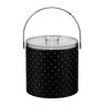 Kraftware 3 Qt. Nova Ebonite Ice Bucket with Bale Handle and Thick Lucite Lid with Flat Knob