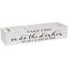 Elegant Designs White Wash Wooden Countertop Organizer with "Take One or do the Dishes... You Choose" Script in Black and Marker Slot