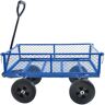 Blue 3.53 cu. ft. Metal Garden Cart Make It Easier to Transport Firewood