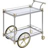 Whatseaso Lovely Cyrus Kitchen Serving Cart In Silver/Gold and Clear