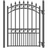 ALEKO London Style 4 ft. x 5 ft. Black Steel Pedestrian Fence Gate