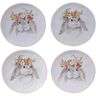 Certified International Sweet Bunny 4-Piece Seasonal Multicolored Earthenware 8.5 in. Dessert Plate Set (Service for 4)