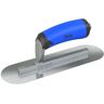 Bon Tool 10 in. x 3 in. Razor Stainless Steel Round End Pool Trowel with Comfort Wave Handle and Short Shank