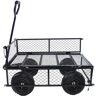 Black 3.53 cu. ft. Metal Garden Cart Make It Easier to Transport Firewood