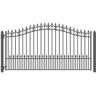 ALEKO St. Louis Style 12 ft. x 6 ft. Black Steel Single Swing Driveway Fence Gate