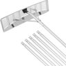 VEVOR Snow Roof Rake 25 in. Blade Snow Removal Tool 21 ft. Reach Aluminium Roof Shovel Roll Wheels Snow Blowers