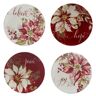 Certified International Winters Joy Assorted Colors Dessert Plate (Set of 4)