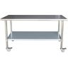 Sportsman 24 in. x 72 in. Stainless Steel Kitchen Utility Table with Casters