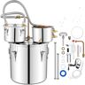 Costway Alcohol Still 5 Gal. Stainless Steel Water Alcohol Distiller with Thermometer 3-Pots in Silver