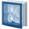 Seves Pegasus Metric Series 7.5 x 7.5 x 3.15 in. Blue Q19 (5-Pack) Blue Wave Pattern Glass Block