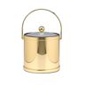 Kraftware 3 Qt. Polished Brass Mylar Ice Bucket with Bale Handle, Lucite Cover and Round Knob