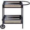 Black Serving Cart with 2-Wheels