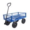 8.80 cu. ft. Metal Garden Cart trucks in Blue Make it Easier to Transport Firewood