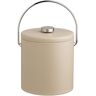 Kraftware Contempo 3 Qt. Beige Ice Bucket with Bale Handle and Domed Leatherette Lid