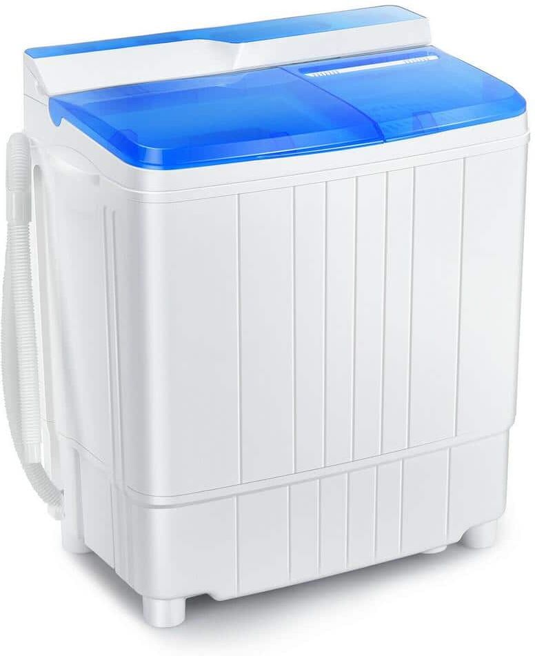 Portable Washing Machine: Top 10 Models & Buyer's Guide 42 Gymax 4.8 cu. ft. Portable 13 lbs. Compact Mini Twin Tub Washing Machine Drain Pump Spinner in Blue
