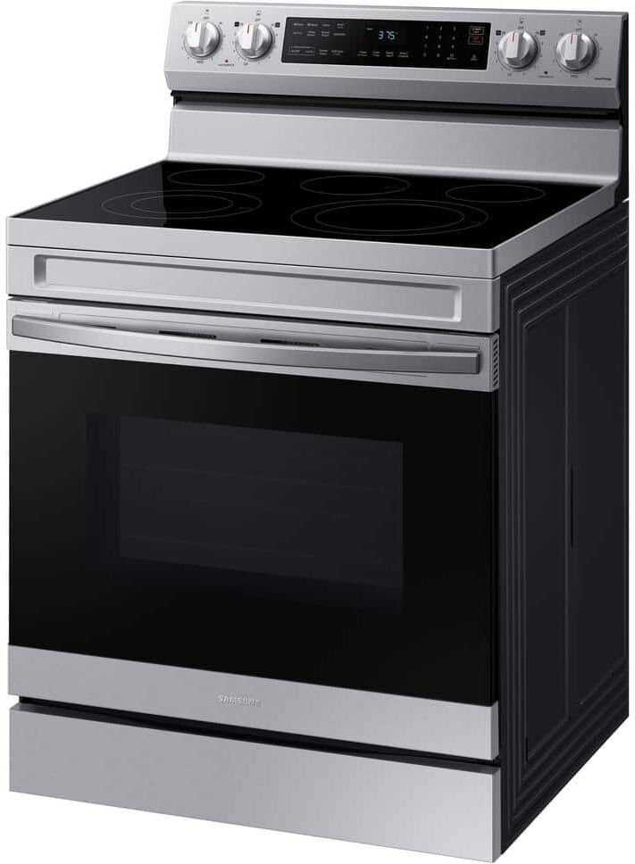 Samsung 6.3 cu. ft. Smart Wi-Fi Enabled Convection Electric Range with No Preheat AirFry in Stainless Steel