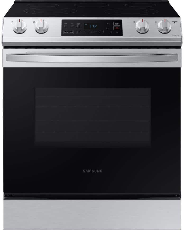 Samsung 30 in. 6.3 cu. ft. Slide-In Electric Range with Self-Cleaning Oven in Stainless Steel