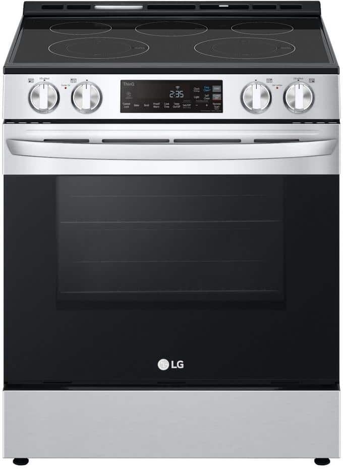 LG 30 in. 6.3 cu. ft. Single Oven Slide-In Electric Range with 5-Elements in Stainless Steel