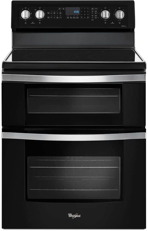 Whirlpool 6.7 cu. ft. Double Oven Electric Range with True Convection in Black Ice