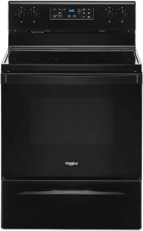 Whirlpool 5.3 cu. ft. Electric Range with 4-Elements and Frozen Bake Technology in Black