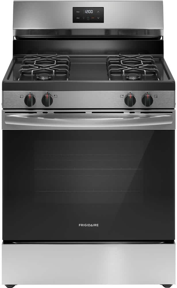 Frigidaire 30 in. 4-Burner Freestanding Gas Range in Stainless Steel with Even Baking Technology