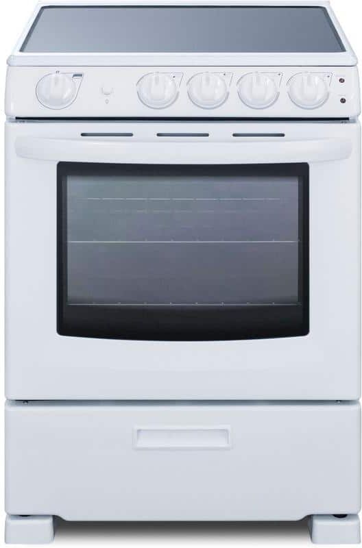 Summit Appliance 24 in. 2.9 cu. ft. Slide-In Electric Range in White