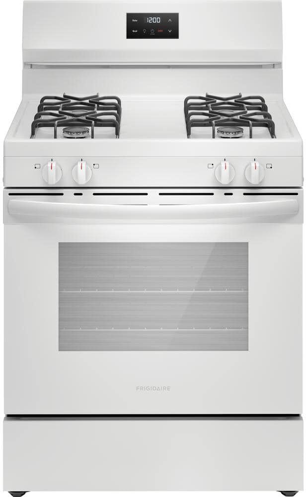 Frigidaire 30 in. 4-Burner Freestanding Gas Range in White with Even Baking Technology