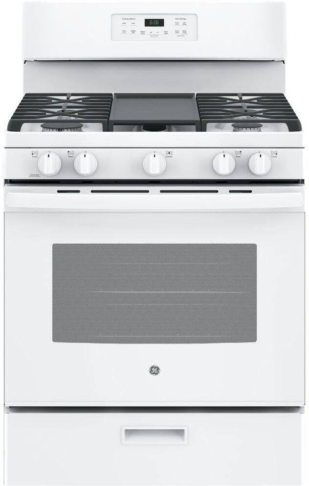 30 in. 5.0 cu. ft. Freestanding Gas Range in White with Griddle