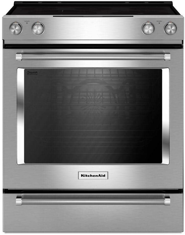 KitchenAid 6.4 cu. ft. Slide-In Electric Range with Self-Cleaning Convection Oven in Stainless Steel