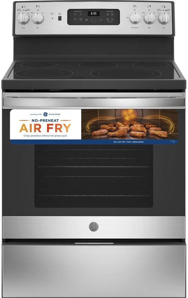 30 in. 5.3 cu. ft. Freestanding Electric Range in Stainless Steel with Convection, Air Fry Cooking