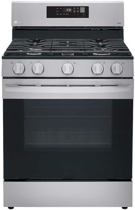 LG 30 in. 5.8 cu.ft. Smart Single Oven Gas Range with EasyClean, Wi-Fi Enabled in. Stainless Steel