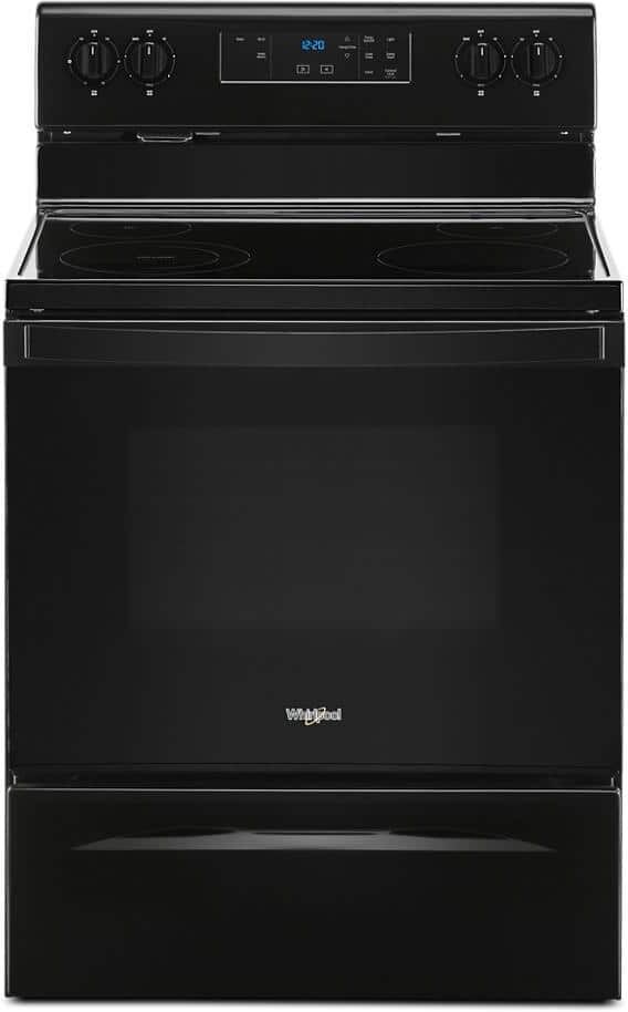 Whirlpool 30 in. 5.3 cu. ft. 4-Burner Electric Range in Black with Storage Drawer