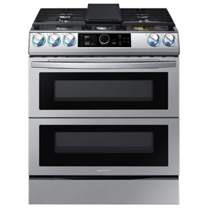 Samsung 30 in. 6 cu. ft. Flex Duo Slide-in Gas Range with Smart Dial and Air Fry in Fingerprint Resistant Stainless Steel