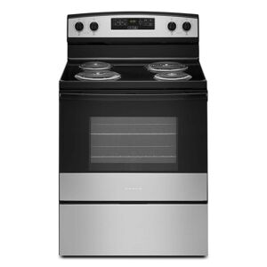 Amana 30 in. 4-Element Freestanding Electric Range in Stainless Steel, Silver