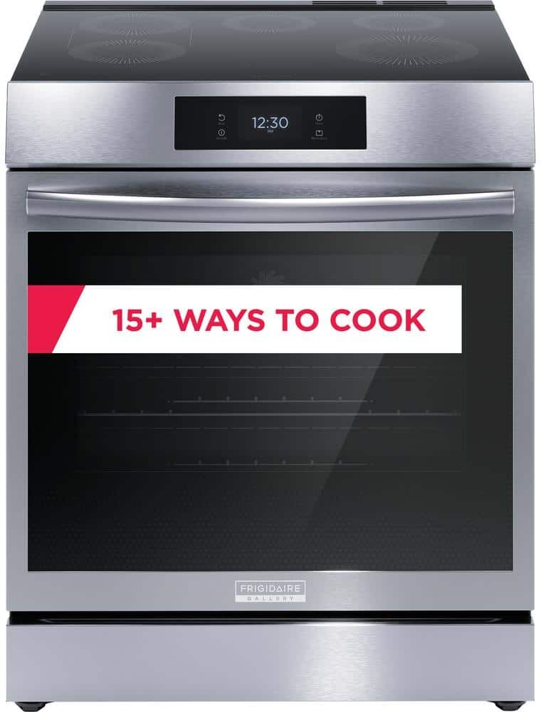 Frigidaire Gallery 30 in. 6.2 cu.ft. 5 Element Slide-In Induction Range, Smudge Proof Stainless Steel w/ Total Convection & Air Fry