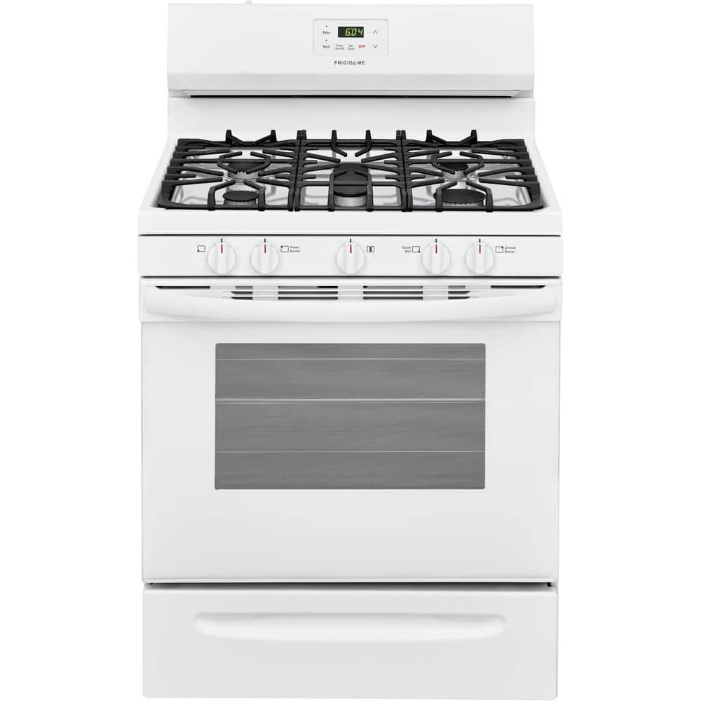 Frigidaire 30 in. 5.0 cu. ft. 5-Burner Gas Range with Manual Clean in White
