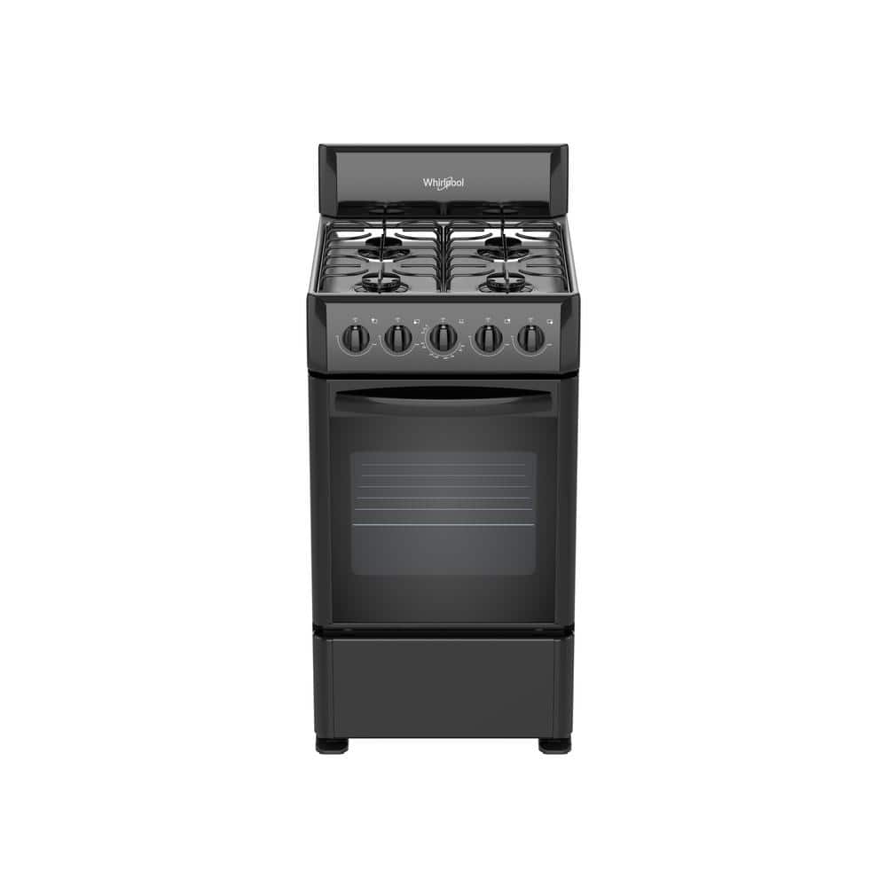 Whirlpool 20 in. 4-Burners Freestanding Gas Range in Black with EvenClean Technology
