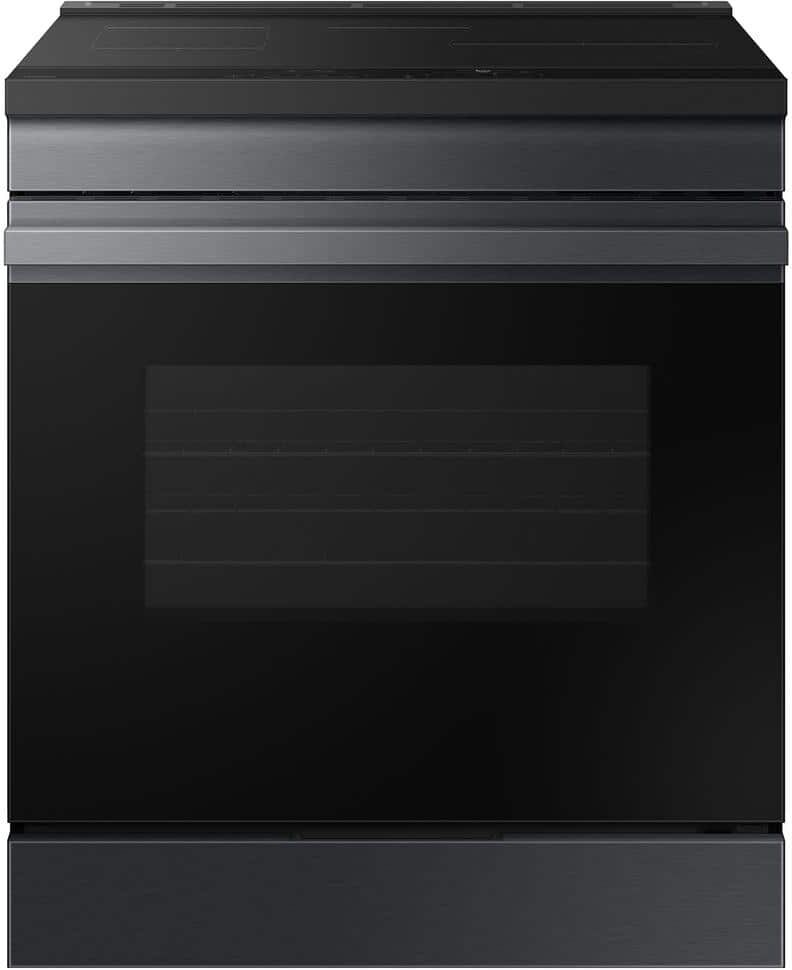 Samsung Bespoke 30 in. 6.3 cu. ft. 4 Element Smart Slide-In Induction Range with Anti-Scratch Glass Cooktop in Matte Black Steel