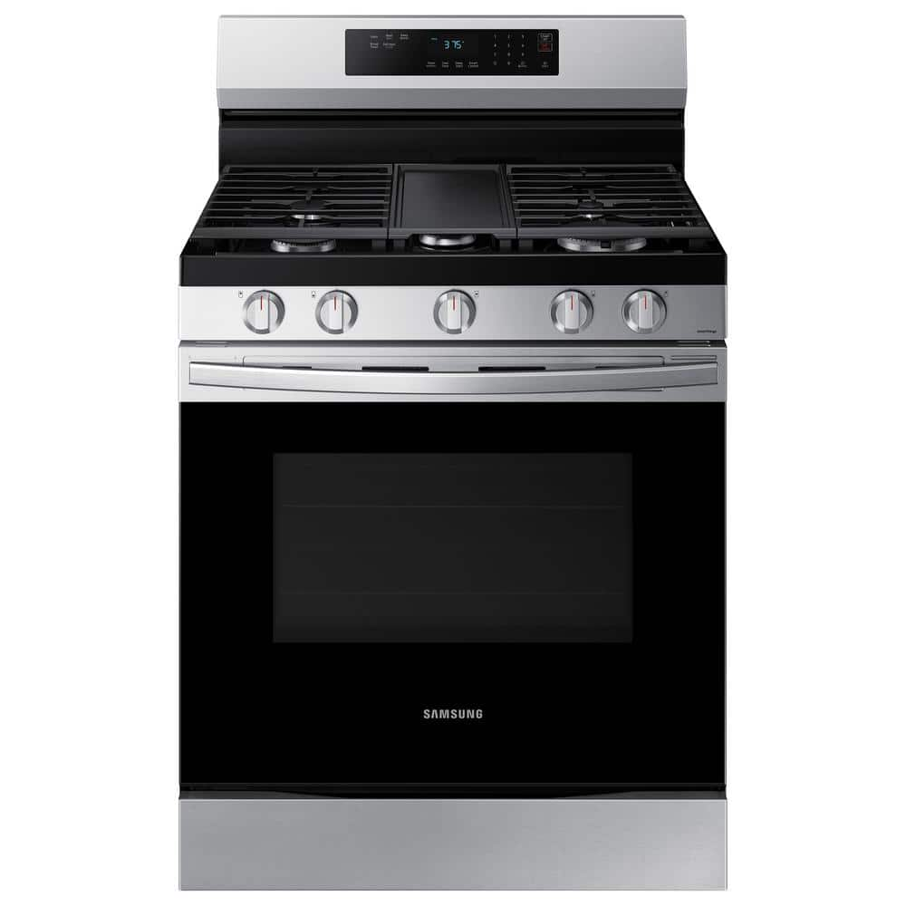 Samsung 6.0 cu. ft. Smart Freestanding Gas Range with 18K BTU Dual Power Burner in Stainless Steel