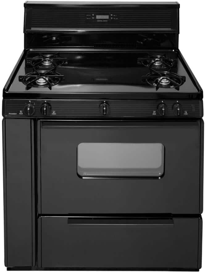 Premier 36 in. 3.91 cu. ft. Freestanding Gas Range in Black