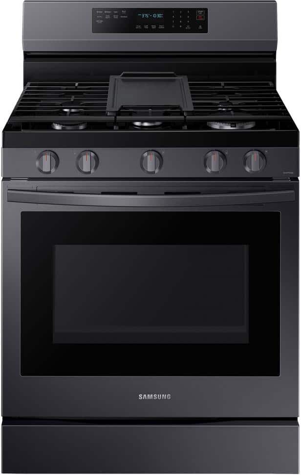 Samsung 6 cu. ft. Smart Wi-Fi Enabled Convection Gas Range with No Preheat AirFry in Black Stainless Steel