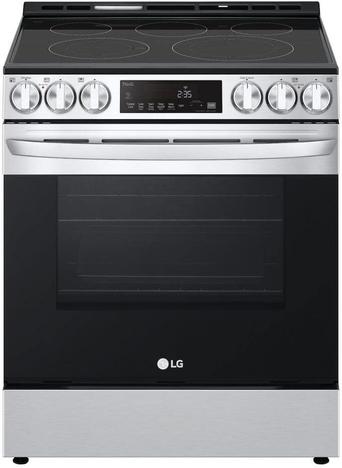 LG 30 in. 6.3 cu. ft. Smart Electric Range with Fan Convection, Air Fry & EasyClean in PrintProof Stainless Steel