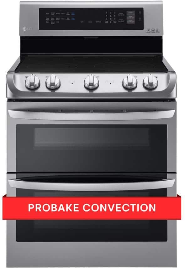 LG 7.3 cu. ft. Double Oven Electric Range with ProBake Convection, Self Clean and EasyClean in Stainless Steel