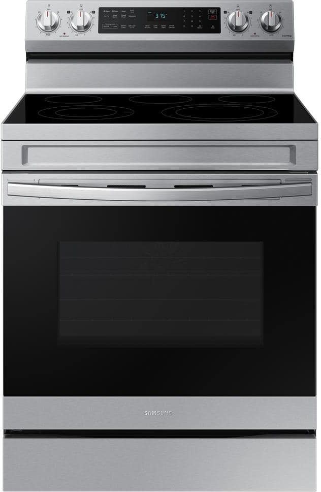 Samsung 6.3 cu. ft. Smart Wi-Fi Enabled Convection Electric Range with No Preheat AirFry in Stainless Steel