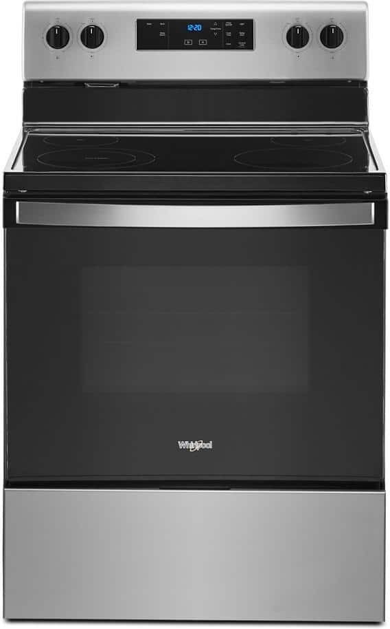 Whirlpool 30 in. 5.3 cu. ft. 4-Burner Electric Range in Stainless Steel with Storage Drawer