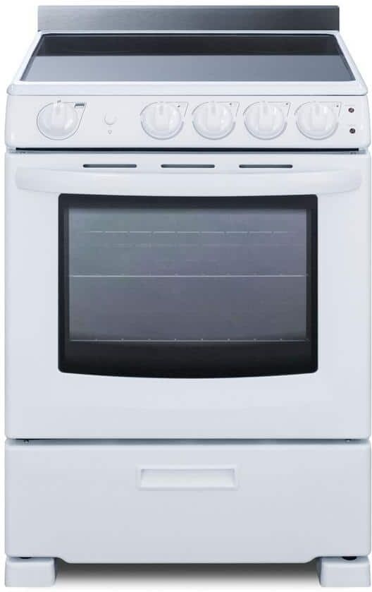 Summit Appliance 24 in. 2.9 cu. ft. Slide-In Electric Range in White